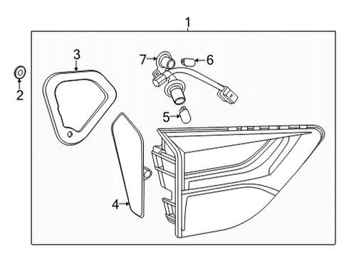 2021 Chevy Trailblazer Backup Lamp Assembly, Rear Driver Side Diagram for 42781828