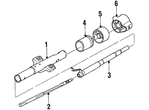 1986 Oldsmobile 98 Steering Column & Wheel Diagram 4 - Thumbnail