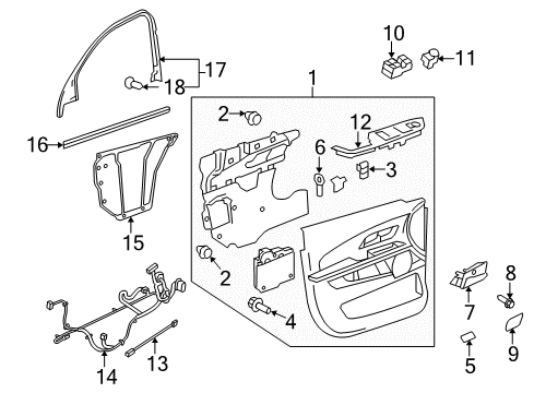 2013 GMC Terrain Mirror Switch, Rear Diagram for 20846189