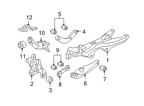 2008 Chevy Malibu Rear Suspension, Control Arm Diagram 6 - Thumbnail