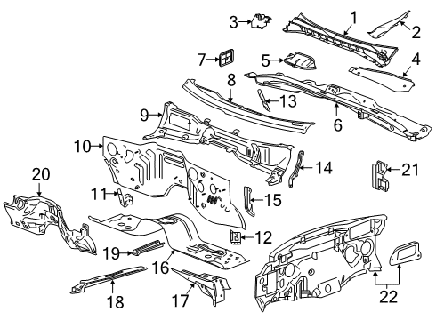 2023 Chevy Silverado 1500 Cab Cowl Diagram