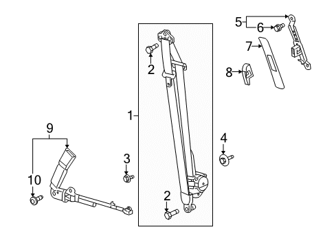 2009 Saturn Vue Front Seat Belts Diagram 1 - Thumbnail