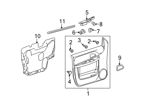 2008 Chevy Uplander Interior Trim - Front Door Diagram