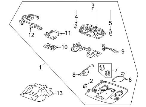 2016 Buick Enclave Overhead Console Diagram 1 - Thumbnail
