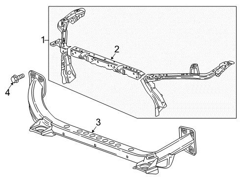 2022 Cadillac XT5 Radiator Support Diagram