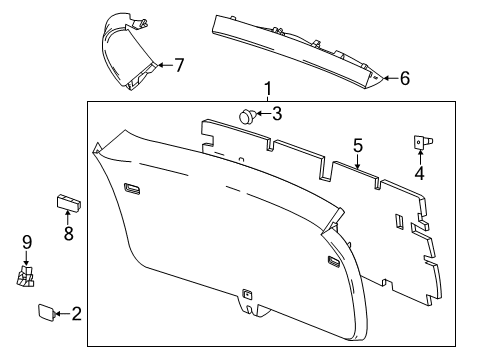 2024 Cadillac XT6 Interior Trim - Lift Gate Diagram