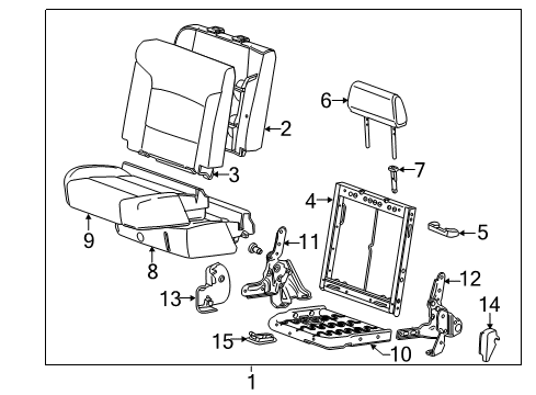 2018 Chevy Silverado 1500 Rear Seat Components Diagram 4 - Thumbnail