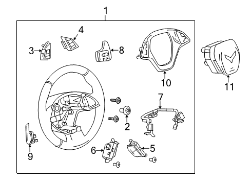 2015 Chevy Corvette Steering Wheel Diagram for 23231474