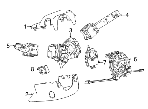 2016 Cadillac ELR Shroud, Switches & Levers Diagram