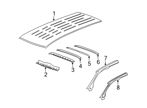 2008 Saturn Outlook Roof & Components Diagram 2 - Thumbnail