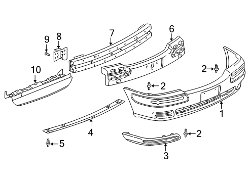 2003 Chevy Venture Front Bumper Diagram