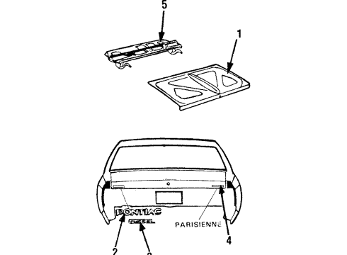 1984 Pontiac Parisienne Lid, Rear Diagram for 10163534