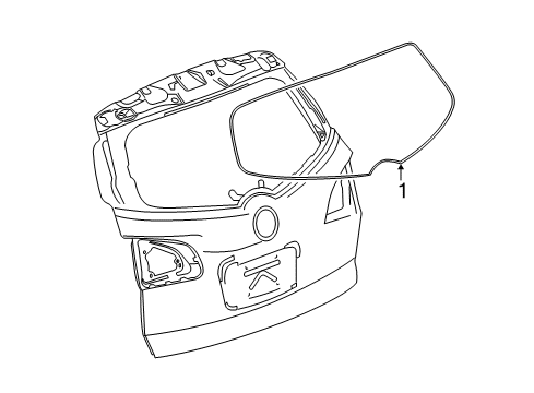 2017 Chevy Traverse Lift Gate - Glass & Hardware Diagram