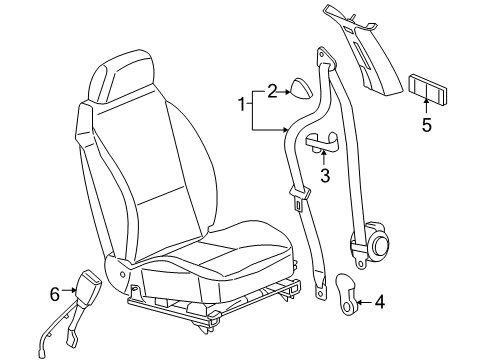 2006 Pontiac G6 Front Seat Belts Diagram 1 - Thumbnail
