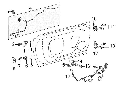 2016 Cadillac ELR Front Door Diagram