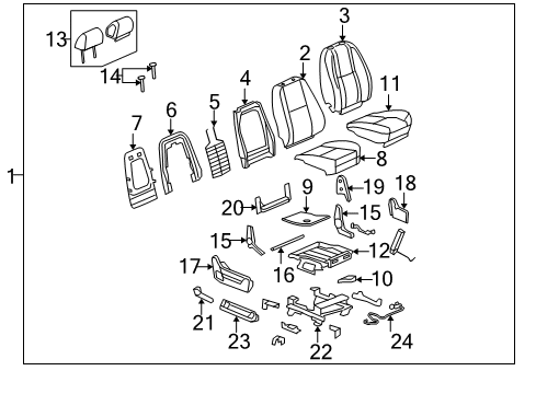 2012 Chevy Silverado 1500 Front Seat Components Diagram 13 - Thumbnail