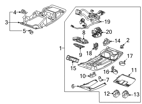 2012 Cadillac SRX Overhead Console Diagram