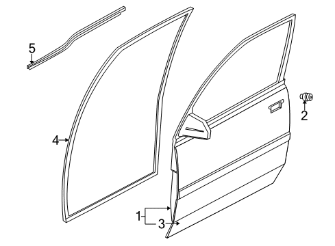 2001 Chevy Tracker Belt Weatherstrip, Front Passenger Side Diagram for 30027167