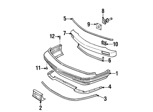 1999 Oldsmobile LSS Front Bumper Diagram