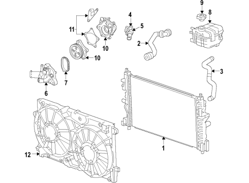 2018 Chevy Volt Fan Assembly Diagram for 84153646