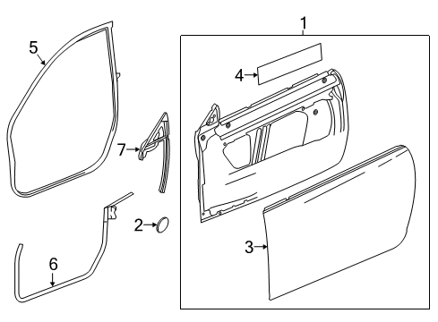 2022 Chevy Camaro Weatherstrip On Body, Passenger Side Diagram for 84160282