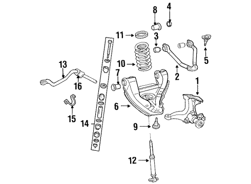 1989 GMC C3500 Upper Control Arm, Rear Passenger Side Diagram for 15620094