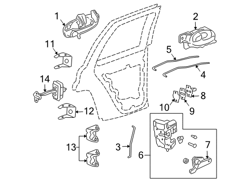 2005 Buick Rainier Handle, Outside, Driver Side Diagram for 19120101