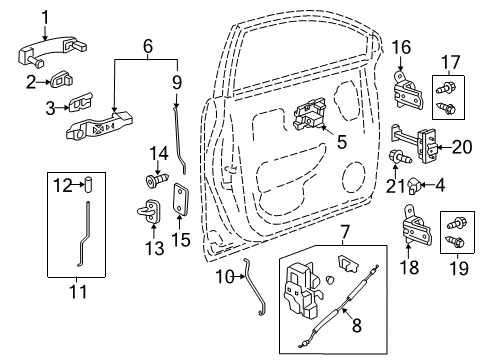 2015 Chevy Captiva Sport Handle, Outside Diagram for 96468266