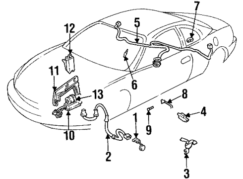 1999 Oldsmobile Aurora ABS Components Diagram