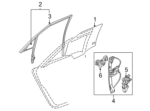 2014 Cadillac CTS Fixed Glass, Rear Passenger Side Diagram for 20944859