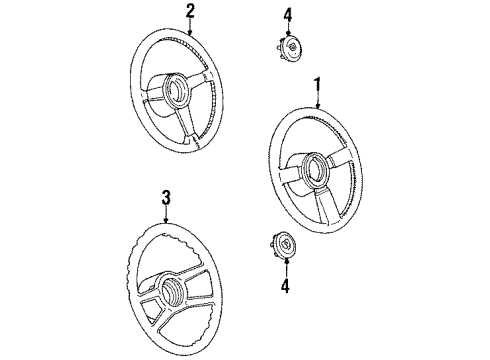 1988 Pontiac Fiero Steering Column, Steering Wheel Diagram 5 - Thumbnail
