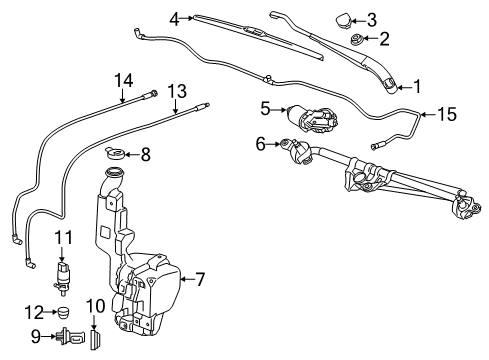 2017 GMC Yukon Windshield - Wiper & Washer Components Diagram