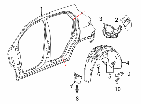 2018 GMC Terrain Fuel Pocket Diagram for 84151534