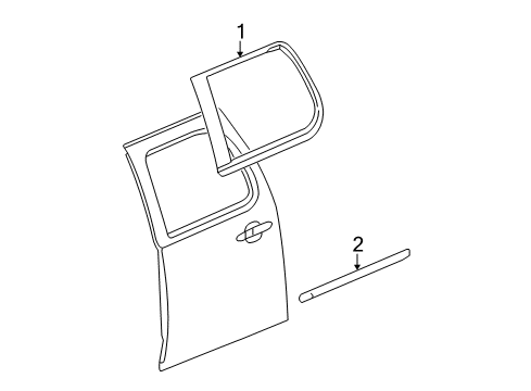 2012 Cadillac Escalade EXT Exterior Trim - Rear Door Diagram