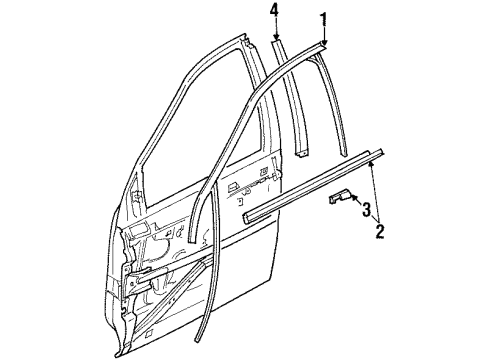2002 Saturn SL2 Reveal Molding, Driver Side Diagram for 21171273