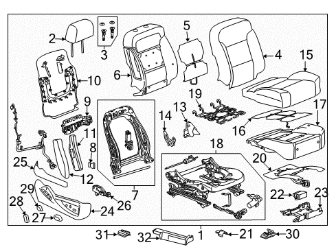 2020 Cadillac Escalade ESV Heated Seats Diagram
