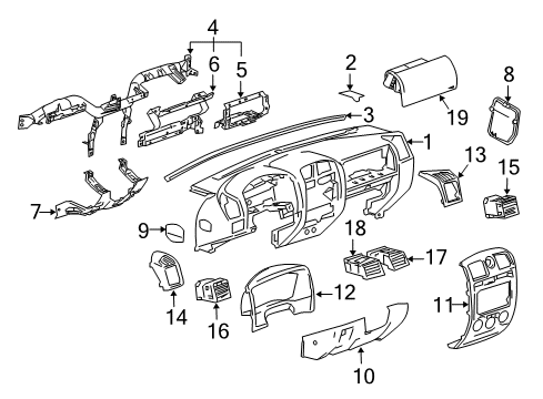 2012 GMC Canyon Instrument Panel Diagram