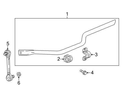 2019 GMC Terrain Stabilizer Bar & Components - Rear Diagram 1 - Thumbnail