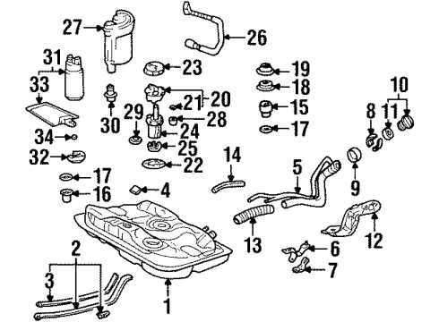 2001 Chevy Prizm Oil Pressure Sending Unit Diagram for 94859102