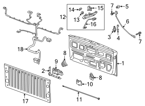 2020 Chevy Silverado 1500 Tail Gate Diagram 4 - Thumbnail
