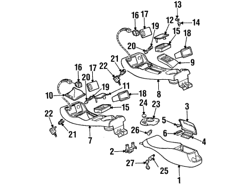 2001 Pontiac Firebird Center Console Diagram