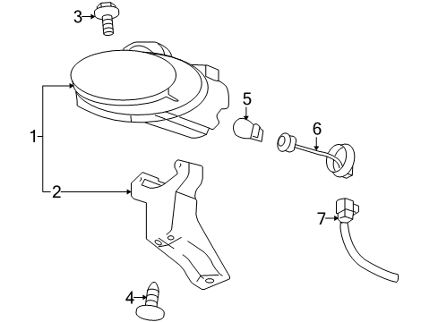 2005 Pontiac Bonneville Front Lamps - Fog Lamps Diagram 1 - Thumbnail