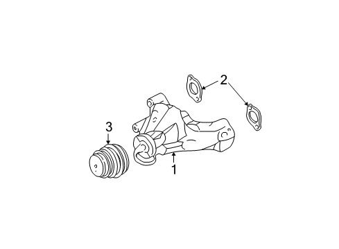 1999 GMC C3500 Cooling System, Radiator, Water Pump, Cooling Fan Diagram 3 - Thumbnail