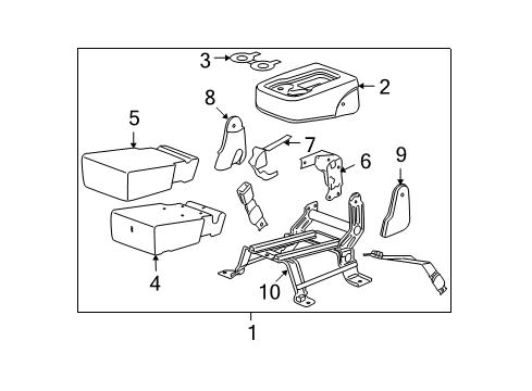 2007 GMC Yukon XL 1500 Front Seat Components Diagram 5 - Thumbnail