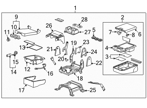 2009 Chevy Tahoe Seat Assembly, Titanium Diagram for 15903956