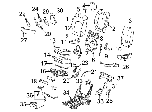 2010 Saturn Outlook Adjust Handle, Titanium, Driver Side Diagram for 15900510