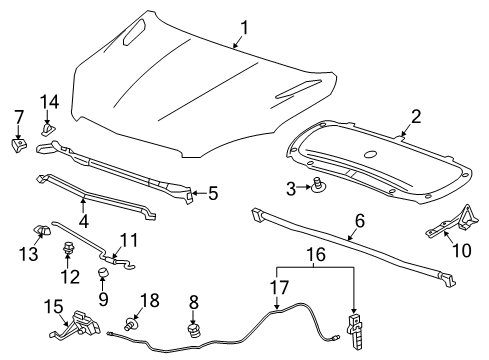 2022 Buick Encore Hood & Components Diagram
