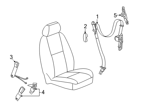 2012 Cadillac Escalade EXT Front Seat Belts Diagram