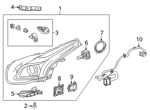 2017 Cadillac CTS Headlamps, Headlamp Washers/Wipers Diagram