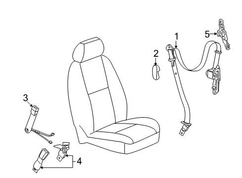2012 Cadillac Escalade Front Seat Belts Diagram